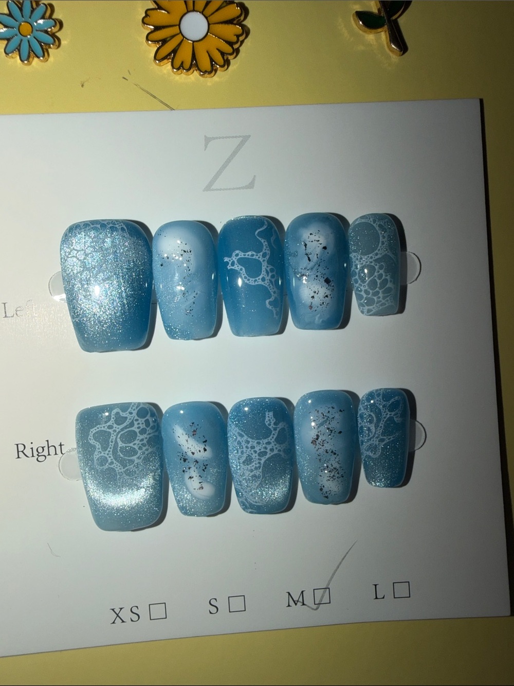 Blue Marble Press-On Nail Set